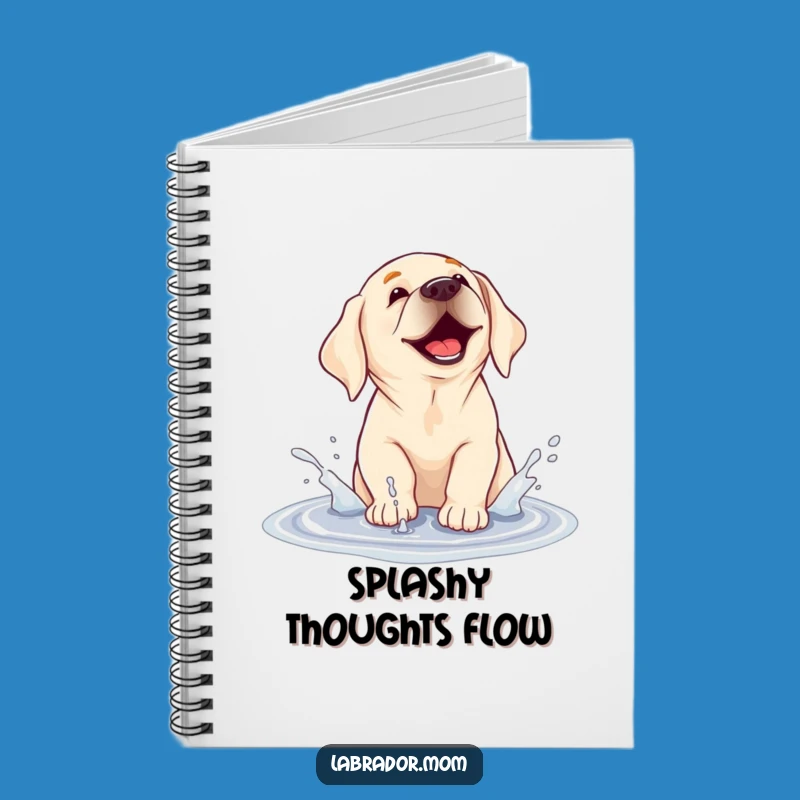 Funny Puddle Splashing Labrador Notebook - Jot Down Ideas with Canine Fun