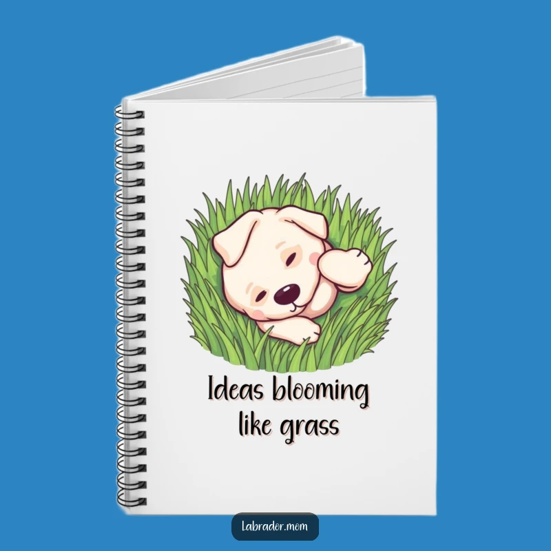 Funny Kawaii Labrador Notebook: Rolling in Grass Journal, Cute Dog Gift