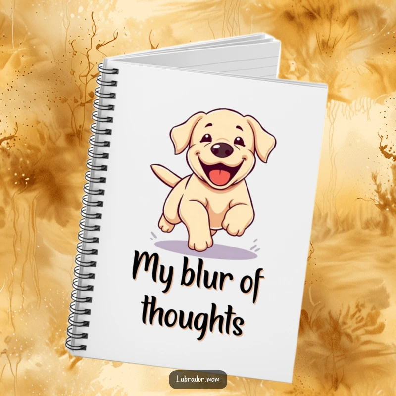 Funny Kawaii Labrador Notebook, a cute lab's zoomie is captured in a blur, inspiring energetic note-taking and capturing fast ideas