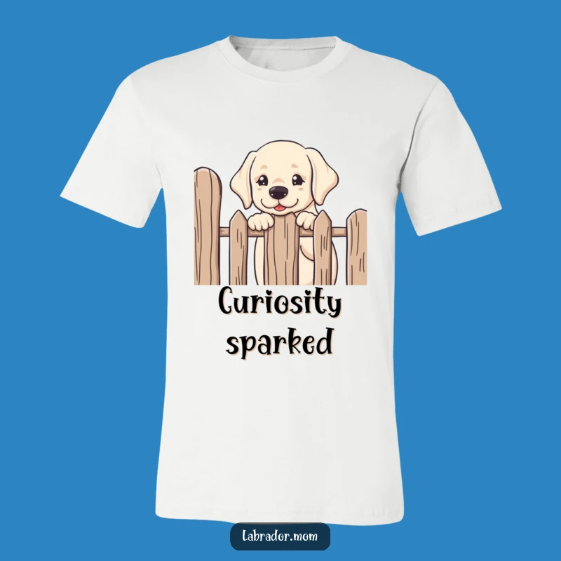 Funny Kawaii Labrador Peeking T-Shirt - Curious & Cute Design