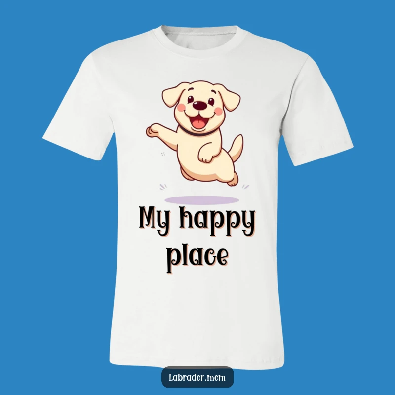 Funny Kawaii Labrador T-Shirt: Enthusiastic Leap Design, The Ultimate Funny Gift for Dog Moms