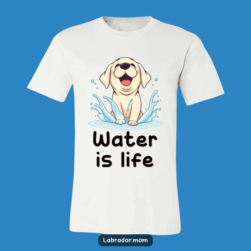 Funny Splashing Labrador T-Shirt: Animated Water Dog Tee for Sunny Days