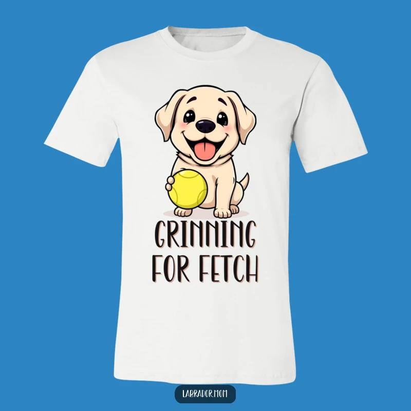 Funny Kawaii Lab Tennis Ball T-Shirt: Grinning Dog Action, Hilarious Funny Gift