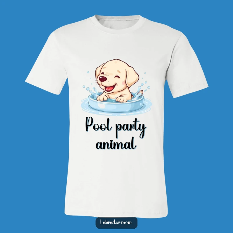 Funny Giggling Labrador Cub Splashing T-Shirt - Pool Day Fun, Great Gift!