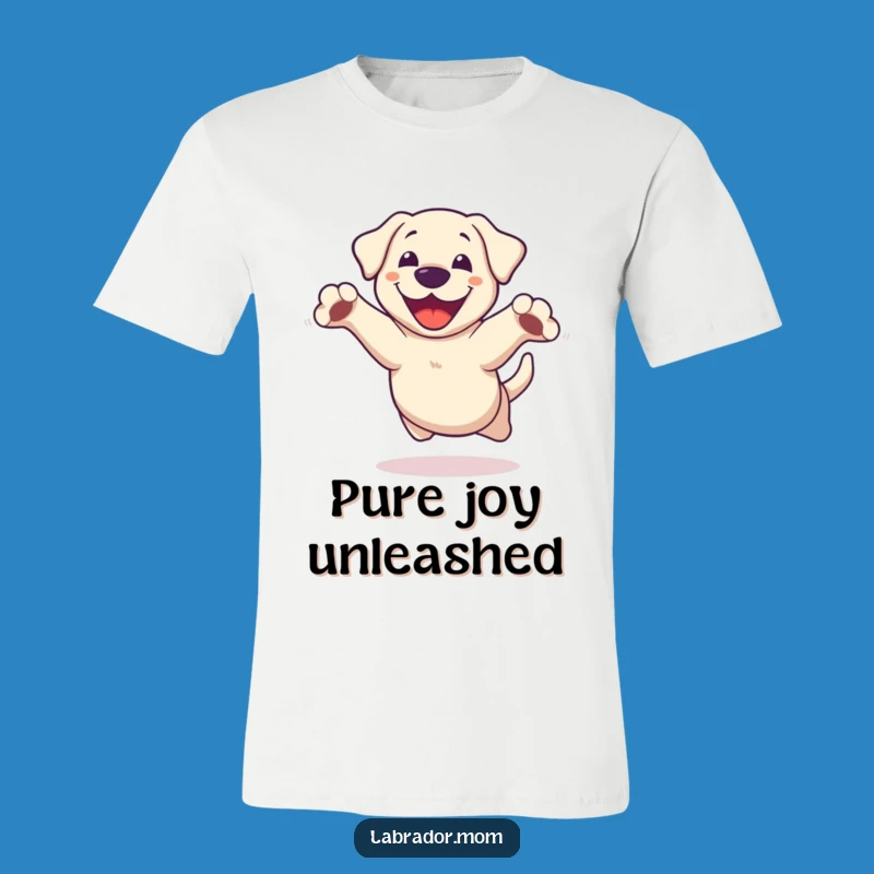 Funny Kawaii Labrador Leap T-Shirt: Joyful Paws Outstretched Tee for Dog Lovers