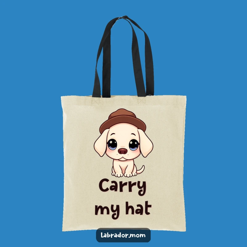 Funny Kawaii Labrador Tote Bag - Innocent Hat Dog Shopping Bag