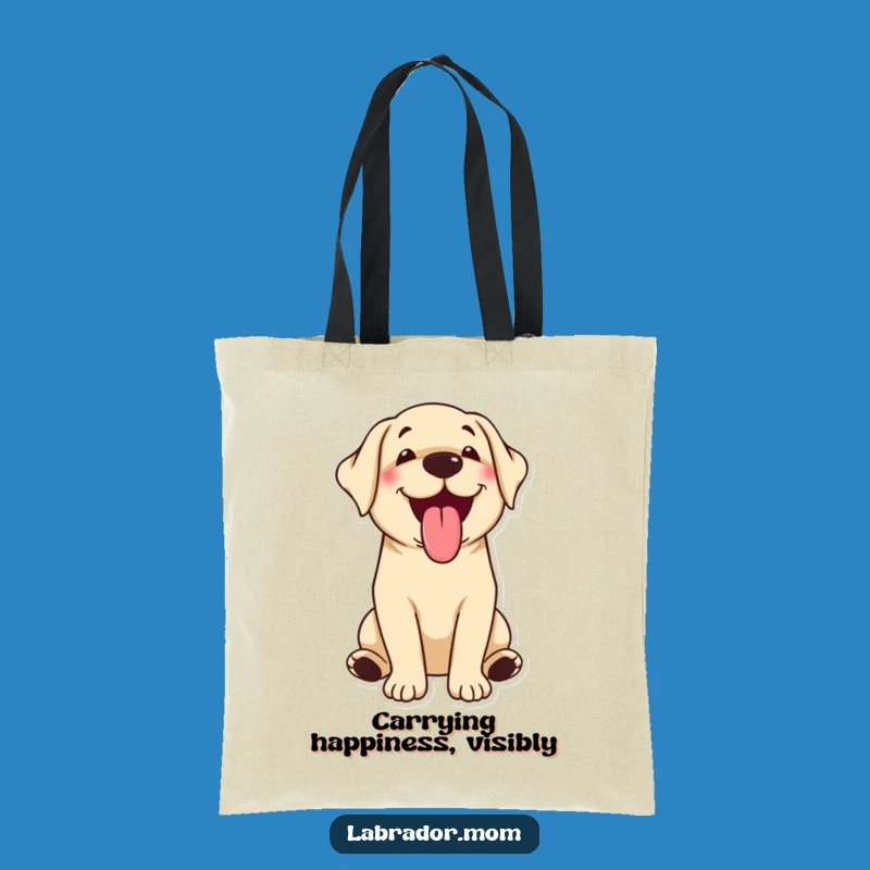 Funny Kawaii Labrador Tote Bag: Happy Panting Dog, Cute Accessory Gift