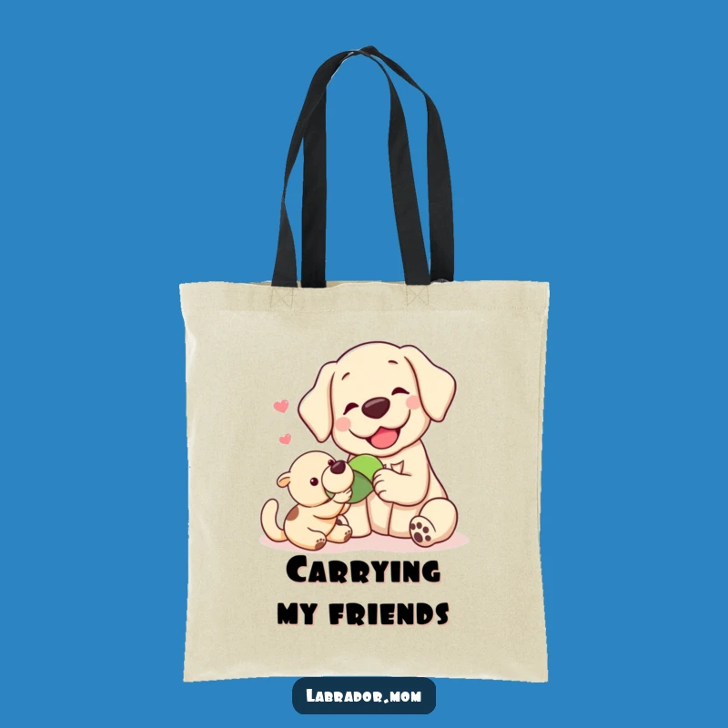 Funny Kawaii Labrador Sharing Tote Bag: Carry Your Compassion in Style, Perfect Gift!