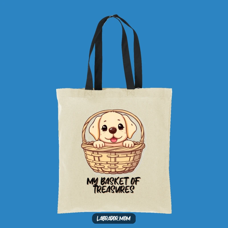 Funny Kawaii Lab Peeking Tote Bag - Cute & Sneaky, Perfect Gift