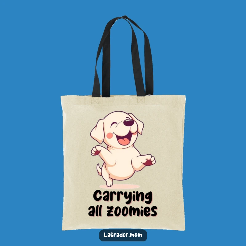 Funny Kawaii Lab Zoomie Tote Bag: Energetic Pup Carrier, Cute Funny Gift Accessory