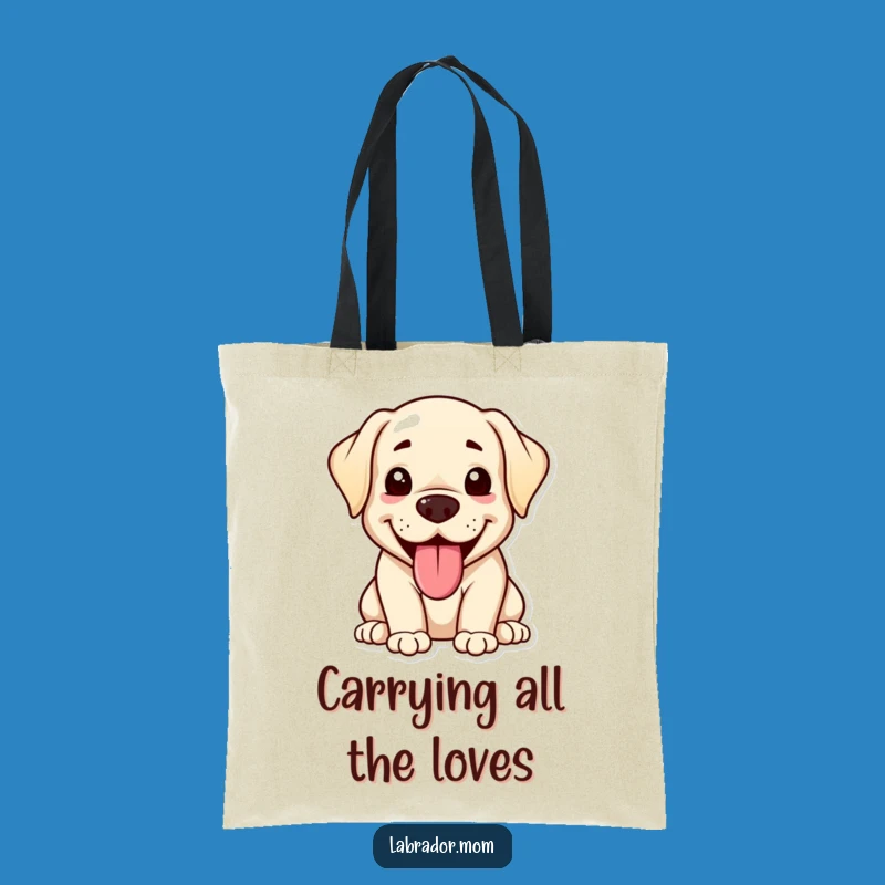 Funny Kawaii Labrador Tote Bag: Happy Panting Pup, Adorable Accessory Gift