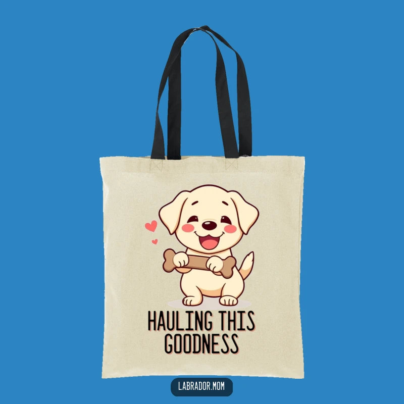 Funny Kawaii Labrador Tote Bag: Happy Pup Accessory, Bone Collector Bag