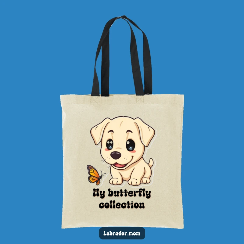 Funny Kawaii Lab Butterfly Tote Bag: Cute Dog Accessory for Nature Outings