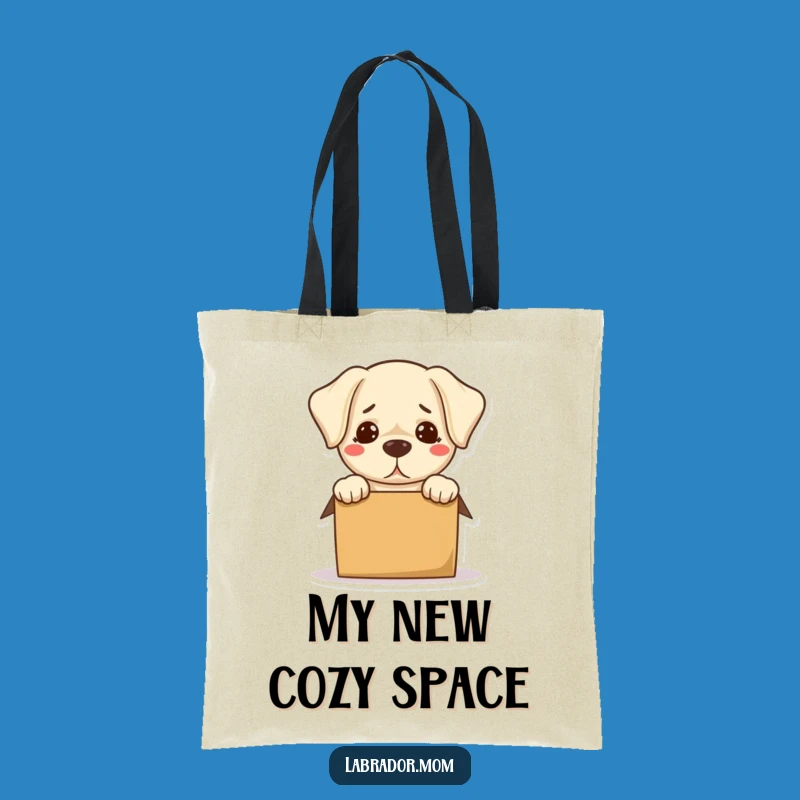 Funny Bewildered Labrador Tote Bag: Box Quandary Humor, Hilarious Dog Accessory