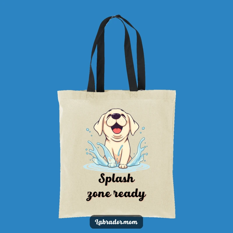Funny Splashing Labrador Tote Bag: Durable Beach Bag for Water Fun