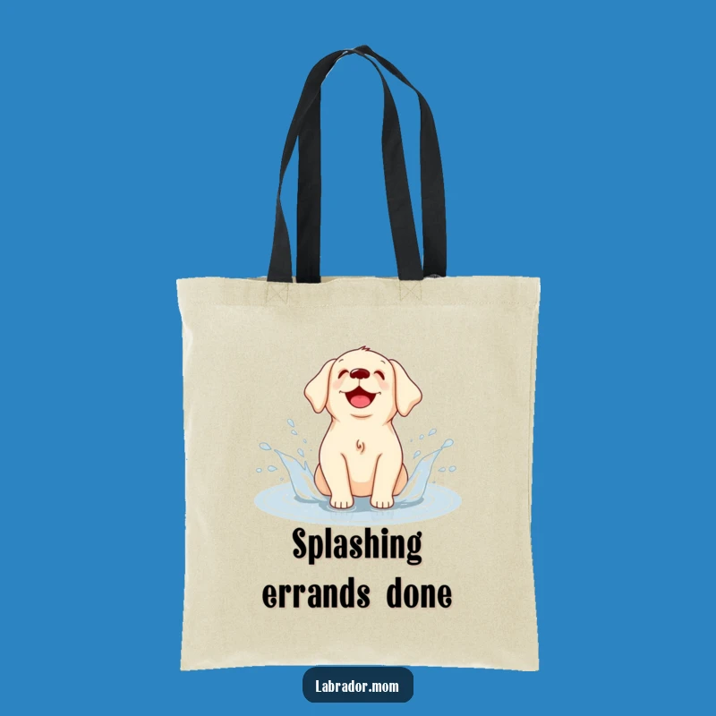 Funny Kawaii Labrador Tote Bag: Puddle Fun, Stylish & Humorous Carry-all