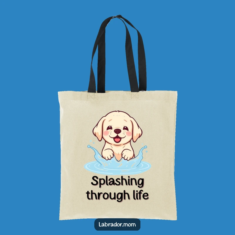 Funny Kawaii Labrador Tote Bag: Water Splash Fun, Stylish Funny Gift!